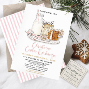Convites Candy Cane Milk & Cookies Festa de Câmbio