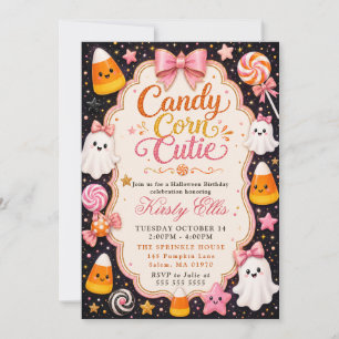 Convites Candy Corn Doce Aniversário de Halloween
