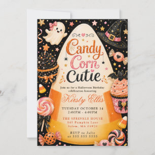 Convites Candy Corn Doce Celebração de Aniversário de Hallo