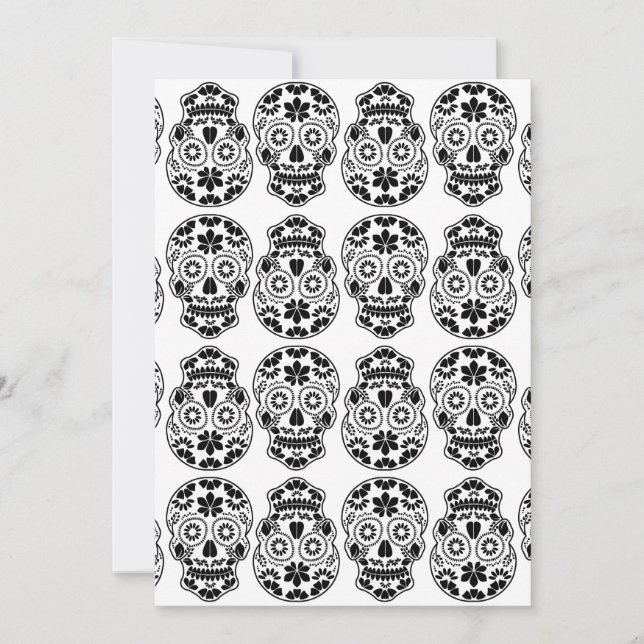 Convites Candy de crânio Calavera açúcar floral mexicano ca (Frente)