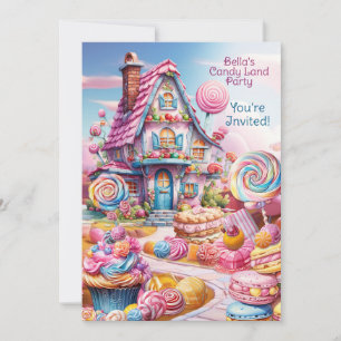 Convites Candy Land Birthday - Whimsical
