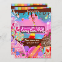 Candy Land Party Fantasy Birthday Personalizado