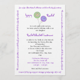 Convites Candy Treasures Bat Mitzvah