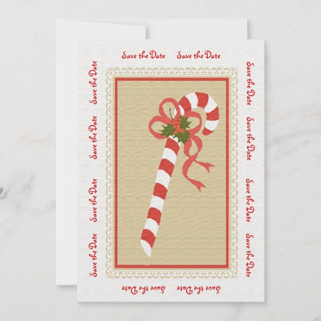 Convites Candycane salva a data de convite/anúncio (Frente)