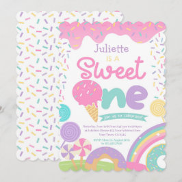 Convites Candyland e primeiro aniversario Sorvete