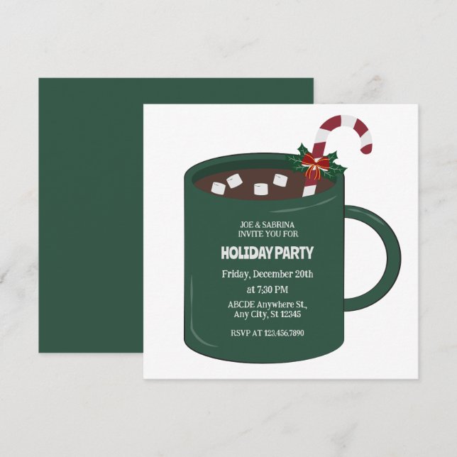 Convites Caneca de chocolate quente (Frente/Verso)