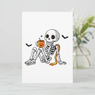 Convites Caneca de Esqueleto de Halloween Aconchegante com