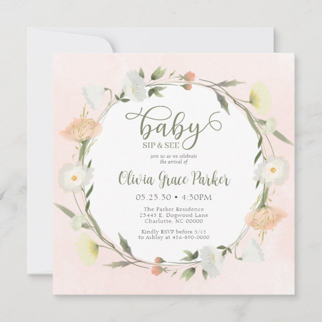 Convites Caneca De Flor Selvagem E Ver (Frente)