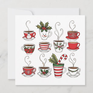 Convites Canecas engraçadas de chá no natal 