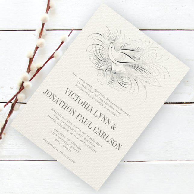 Convites Caneta Flourish Vintage Love Invitation (Criador carregado)