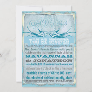 Convites Caneta Flourish Vintage Love Invitation
