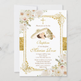 Convites Cantora de Batismo da Garota Dourada Mexicana