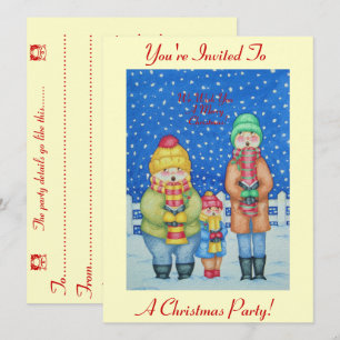 Convites cantores engraçados da cena da neve design de Nat