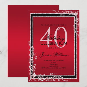 Convites Cantos Decortivos Ruby & Black Birthday