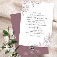 Cantos Florais Elegantes Código QR Mauve