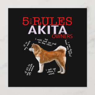 Convites Cão Akita 5 Regras Akita Dog Owner