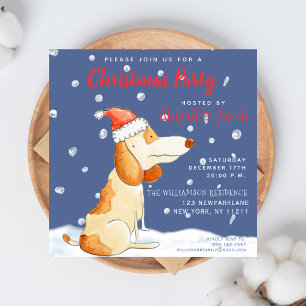 Convites Cão bonito dos desenhos animados - festa de Natal
