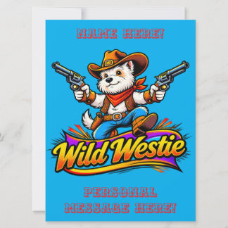 Convites Cão Cowboy Westie Selvagem