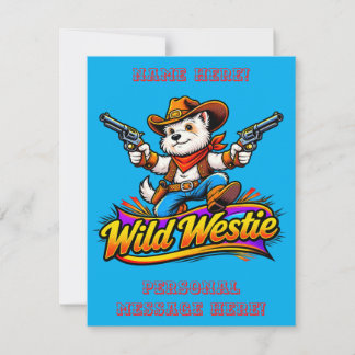 Convites Cão Cowboy Westie Selvagem