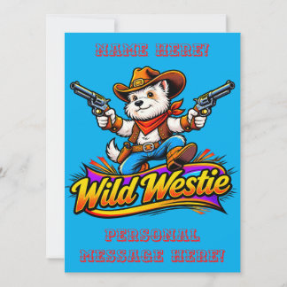 Convites Cão Cowboy Westie Selvagem