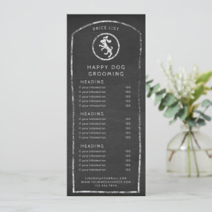 Convites Cão dançante de quadro de chalkboard, cardápio ou
