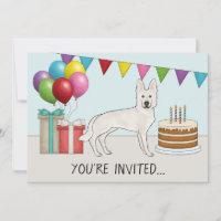Cão Pastor Alemão Suíço Branco Aniversário Colorid
