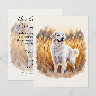 Convites Cão Retriever Dourado Branco