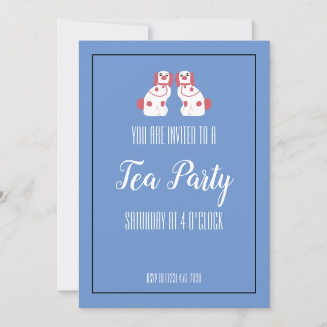 Convites Cão Rosa Staffordshire (Frente)