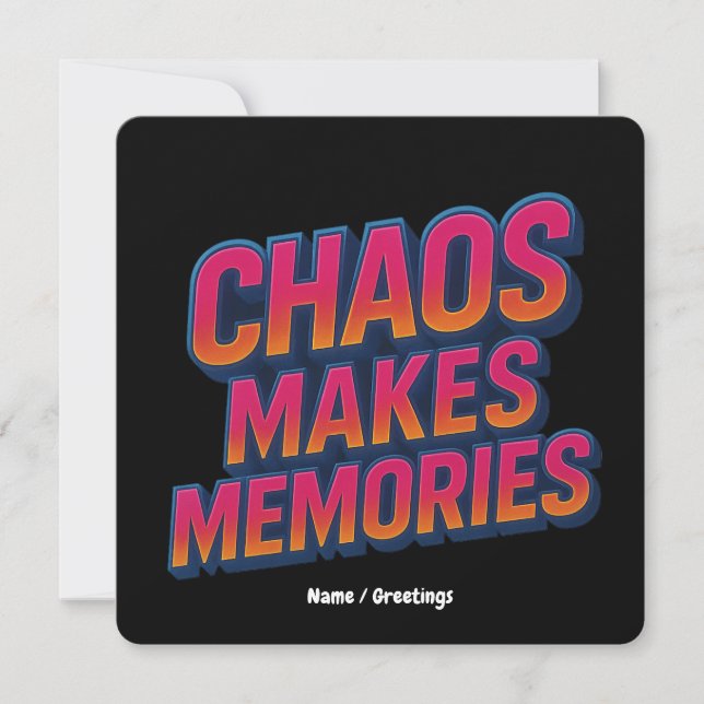 Convites Caos Faz Memórias Retroativas Design de Ondas Sínc (Frente)