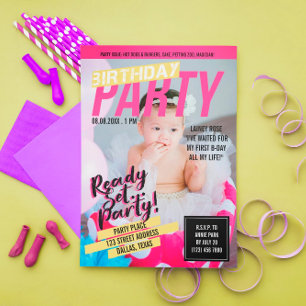 Convites Capa da Pink Magazine Look   Festa de Aniversário 