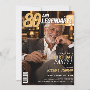Convites Capa da Revista 80 e Homens Lendários para Anivers