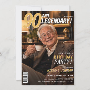 Convites Capa da Revista 90 e Homens Lendários Aniversário