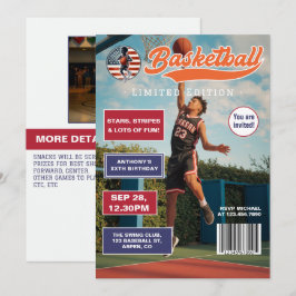 Convites Capa da Revista de Basquete American Boy Aniversár