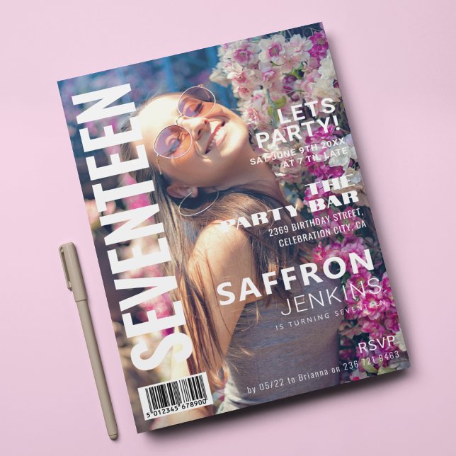 Convites Capa da Revista Divertida | Festa de Aniversário (Criador carregado)