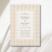 Capa de Casamento Xadrez Marrom Clássico Cappuccin