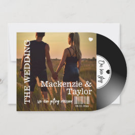 Convites Capa de Foto de Disco de Vinil Retrô para Casament