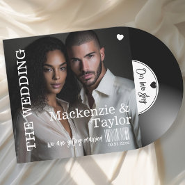 Convites Capa de Foto de Disco de Vinil Retrô para Casament