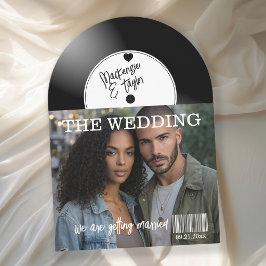 Convites Capa de Foto de Disco de Vinil Retrô para Casament