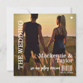 Convites Capa de Foto de Disco de Vinil Retrô para Casament