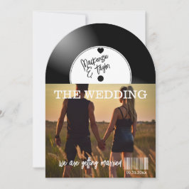 Convites Capa de Foto de Disco de Vinil Retrô para Casament