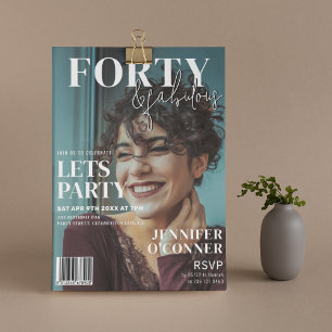 Convites Capa de Revista da Moda Festa de Aniversário de