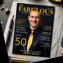 Convites Capa de Revista de Aniversário de 50 anos ao Estil