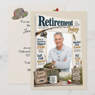 Convites Capa de Revista de Aposentadoria com Foto Personal