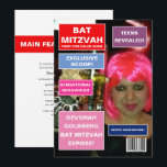 Convites Capa de Revista de Bat Mitzvah<br><div class="desc">Convite de festa de bat mitzvah temático de revista bacana personalizável para os detalhes do seu evento.</div>