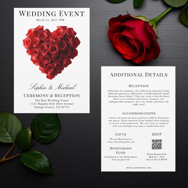 Convites Capa de Revista de Casamento Tudo em Um (Wedding Magazine Cover All in One Invitation)
