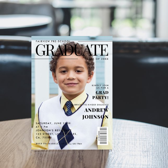Convites Capa de Revista de Formatura da Pré-Escola (Criador carregado)
