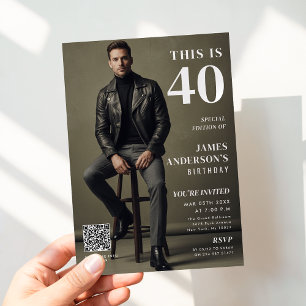 Convites Capa de Revista de Foto de Aniversário Personaliza