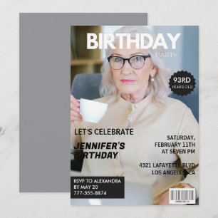 Convites Capa de Revista de Fotografia Elegante para seu 93