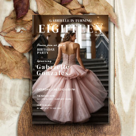 Convites Capa de Revista Elegante Inspirada em Aniversário