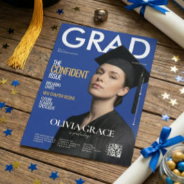Convites Capa de Revista Estilo Moderno Foto Graduação